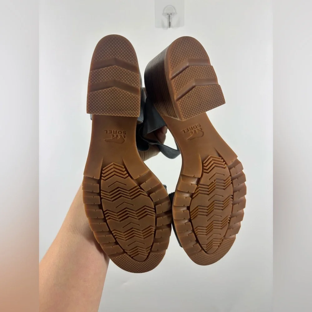 NWOB Sorel Nadia‎ Block Heel Cinder Gray Blue 10.5
